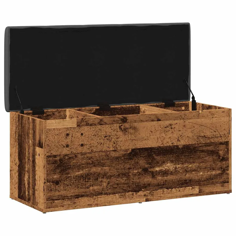 Banc de rangement vieux bois 102x42x45 cm bois d'ingénierie - 6