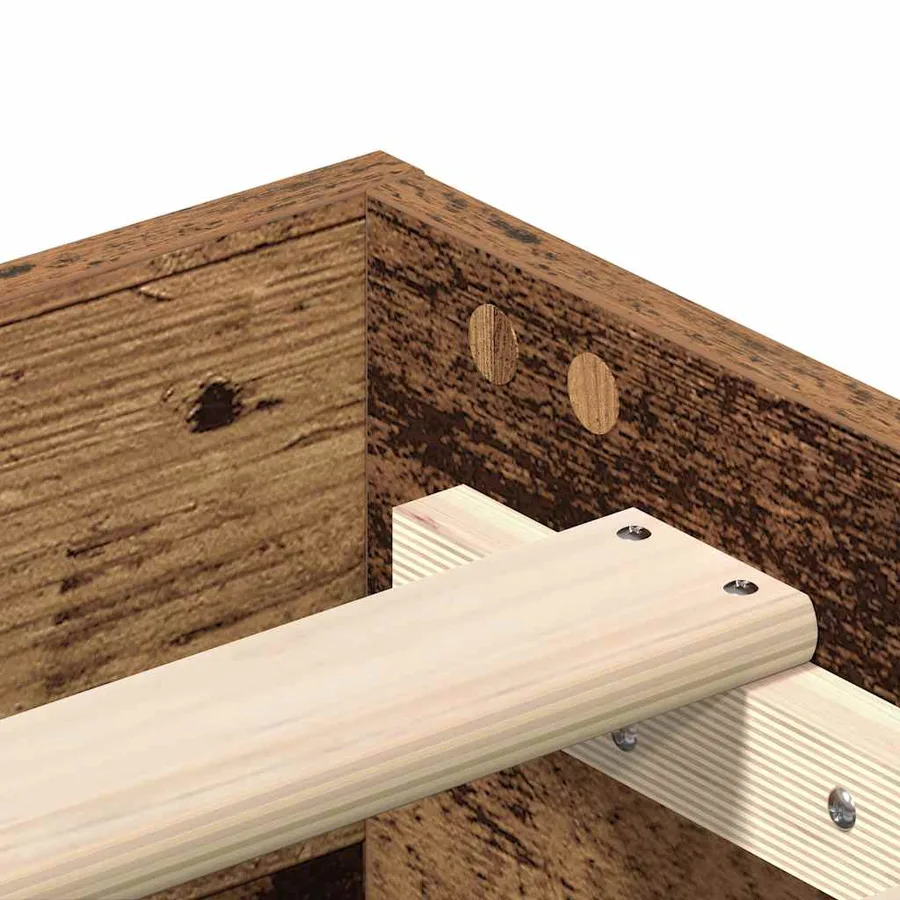 Cadre de lit sans matelas vieux bois 75x190 cm bois ingénierie - 8