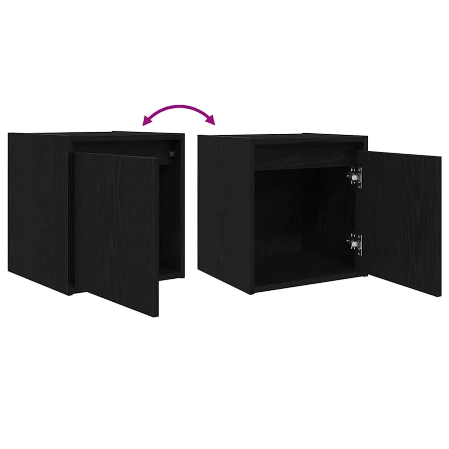 Table de chevet murale noir 38x34x40 cm - 9
