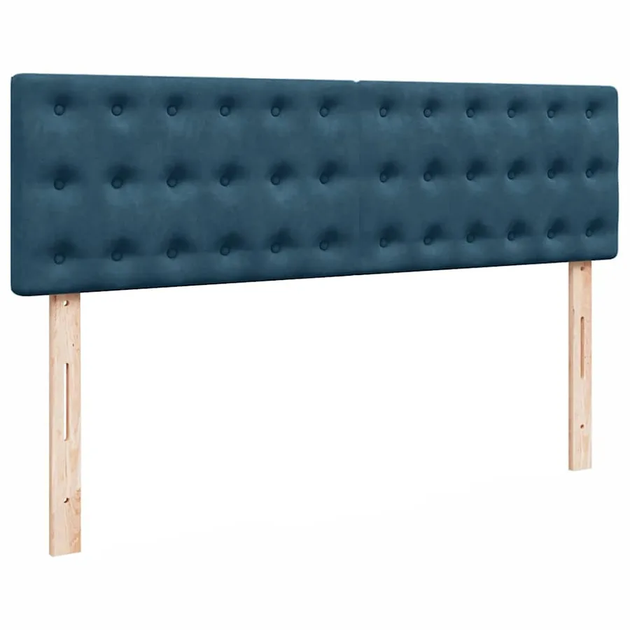Cadre de lit ottoman avec matelas bleu foncé 140x200 cm velours - 9