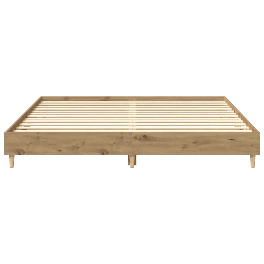Cadre de lit sans matelas chêne artisanal 160x200 cm - 5