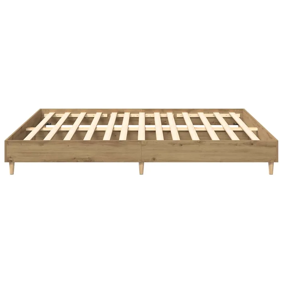 Cadre de lit sans matelas chêne artisanal 160x200 cm - 6