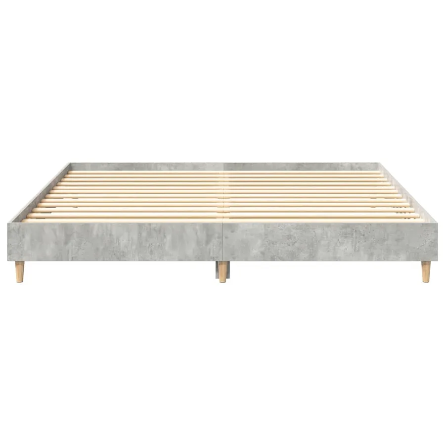 Cadre de lit sans matelas gris béton 160x200 cm bois ingénierie - 5