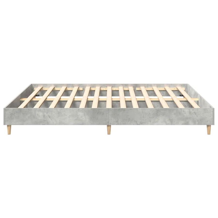 Cadre de lit sans matelas gris béton 160x200 cm bois ingénierie - 6
