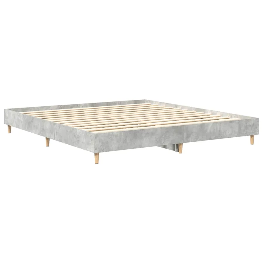 Cadre de lit sans matelas gris béton 160x200 cm bois ingénierie - 7