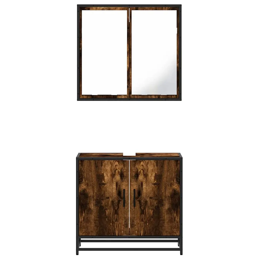 Ensemble de meubles de salle de bain 2 pcs Chêne fumé - 5