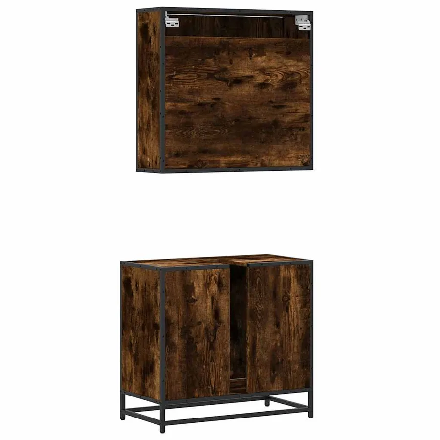 Ensemble de meubles de salle de bain 2 pcs Chêne fumé - 7