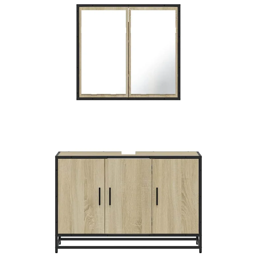 Ensemble de meubles de salle de bain 2 pcs chêne sonoma - 5