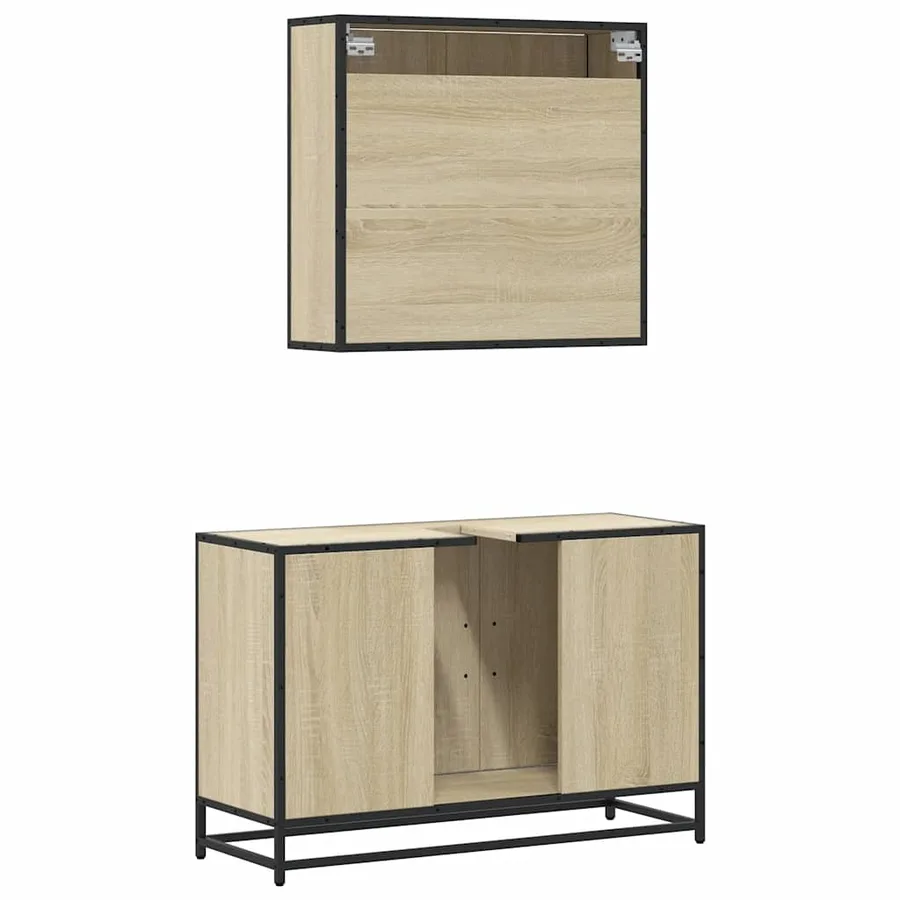 Ensemble de meubles de salle de bain 2 pcs chêne sonoma - 7