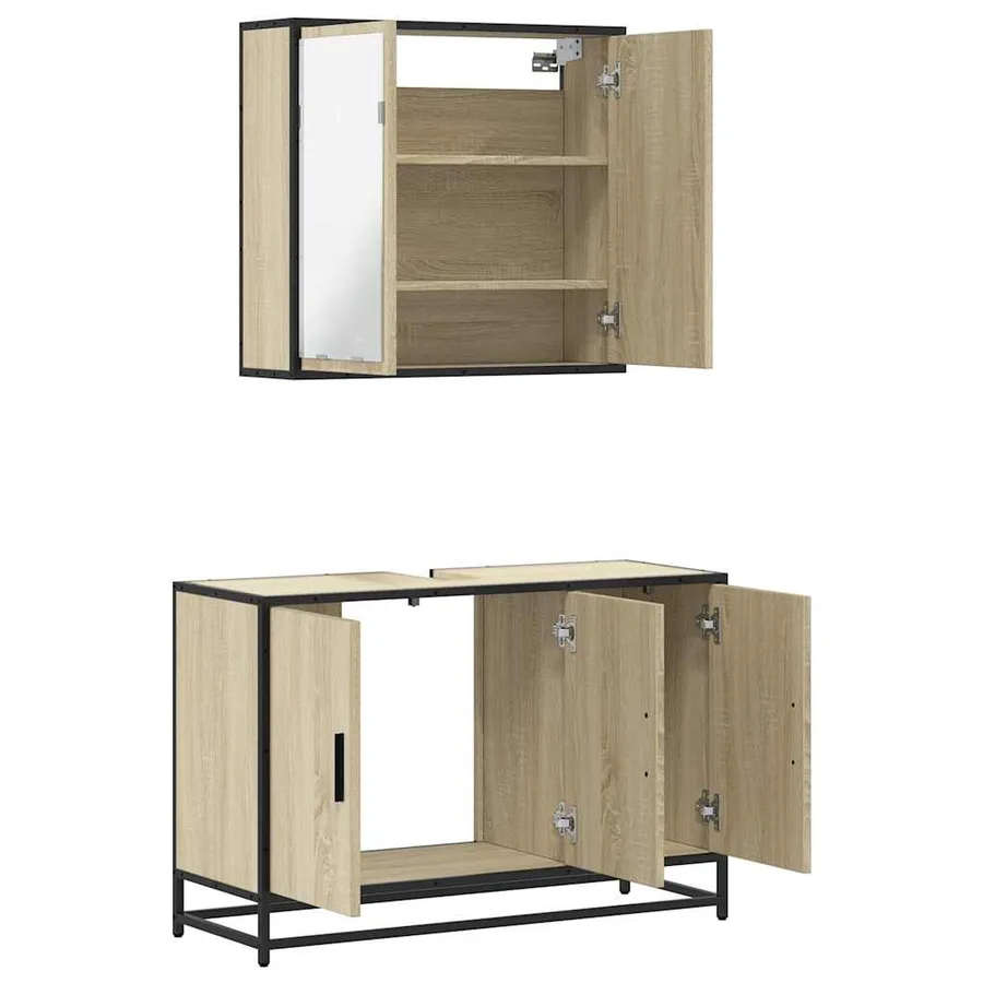 Ensemble de meubles de salle de bain 2 pcs chêne sonoma - 8