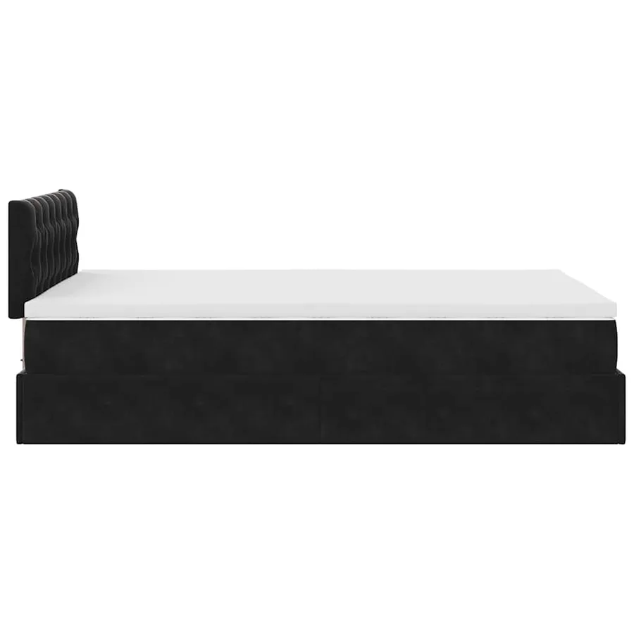 Cadre de lit ottoman avec matelas noir 120x200 cm velours - 9