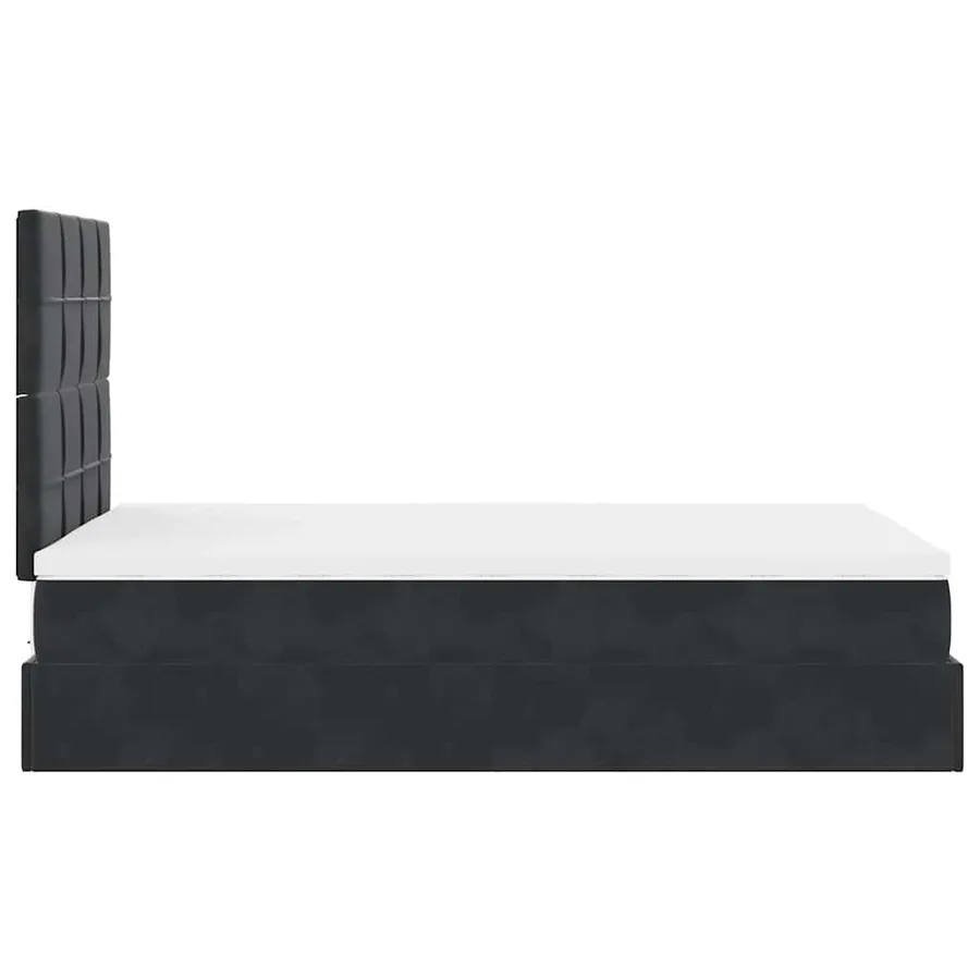 Cadre de lit ottoman avec matelas noir 120x200 cm velours - 8