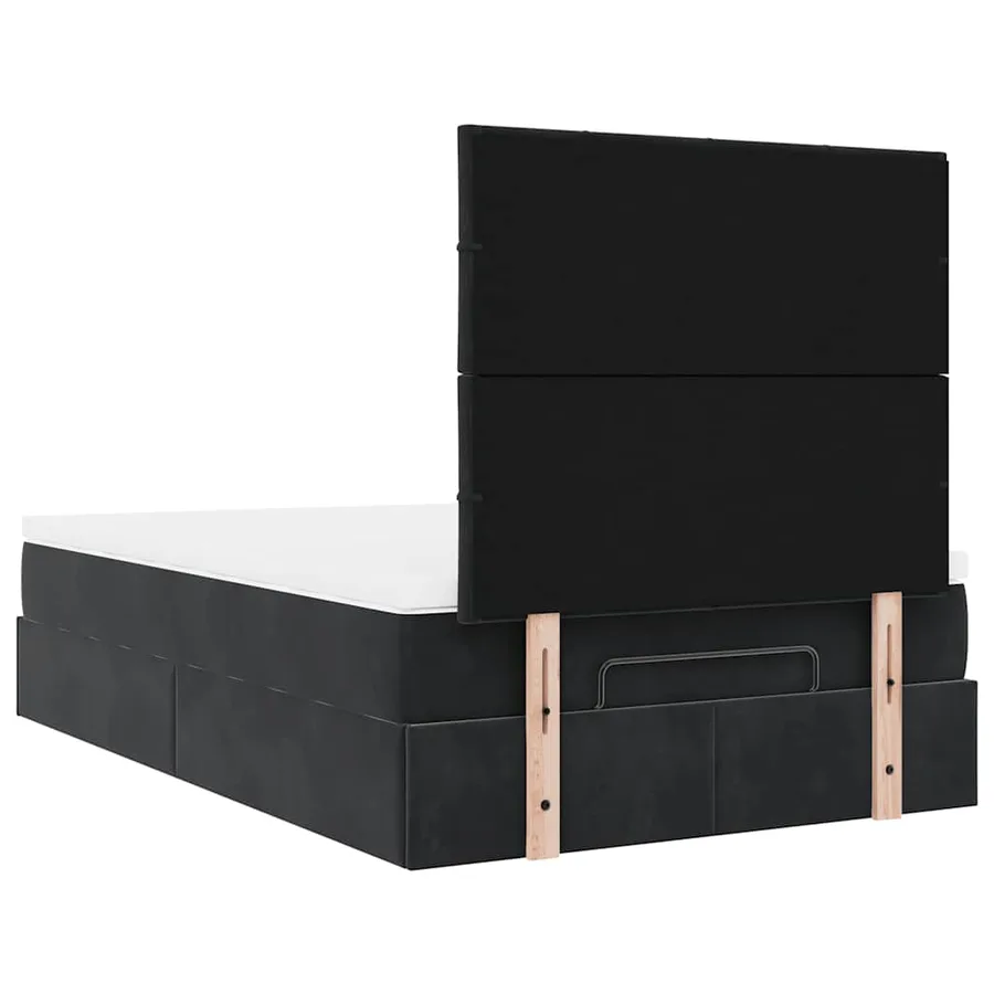 Cadre de lit ottoman avec matelas noir 120x200 cm velours - 9