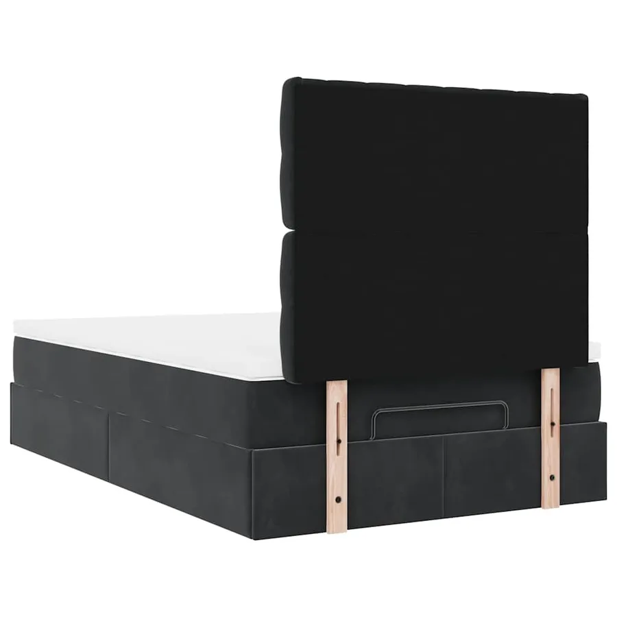 Cadre de lit ottoman avec matelas noir 120x200 cm velours - 10