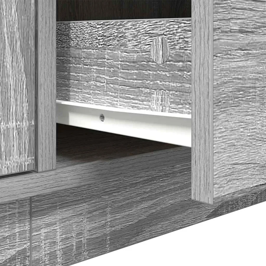Meuble TV avec lumières LED sonoma gris 193,5x41x50 cm - 12