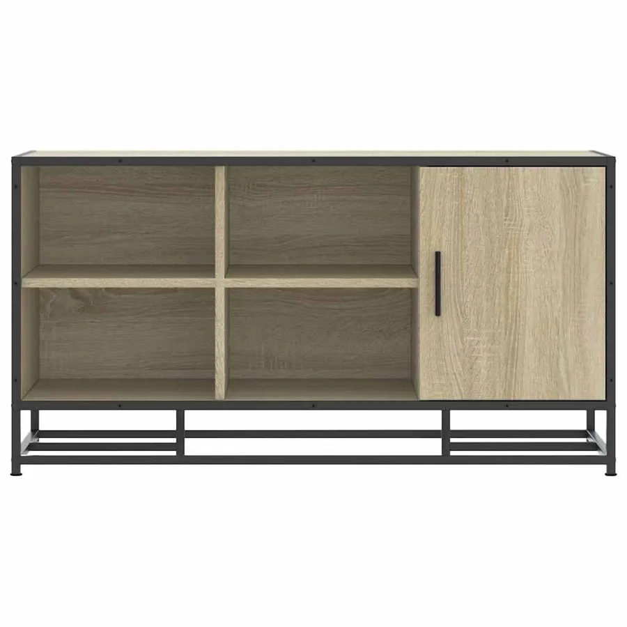 Banc à chaussures chêne sonoma bois d'ingénierie et métal - 4
