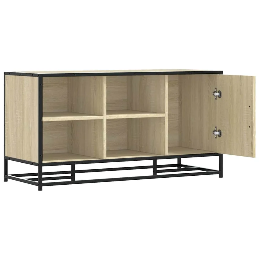 Banc à chaussures chêne sonoma bois d'ingénierie et métal - 5