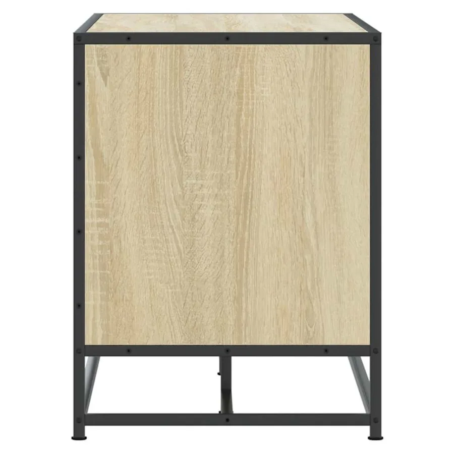 Banc à chaussures chêne sonoma bois d'ingénierie et métal - 7