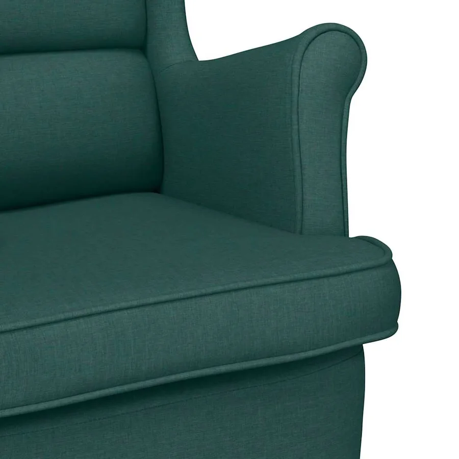 Fauteuil vert foncé 74x84x100 cm tissu - 7