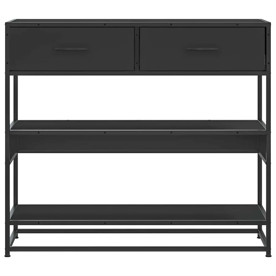 Table console noir 90x35x80 cm bois d'ingénierie - 4
