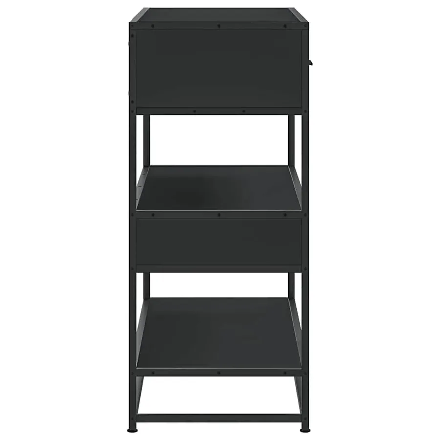 Table console noir 90x35x80 cm bois d'ingénierie - 6