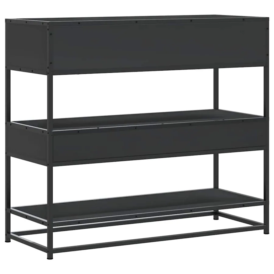 Table console noir 90x35x80 cm bois d'ingénierie - 7
