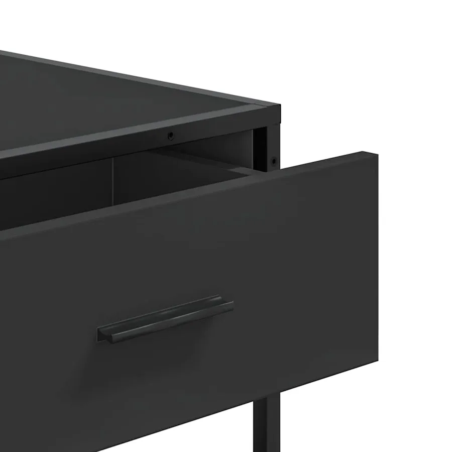 Table console noir 90x35x80 cm bois d'ingénierie - 8