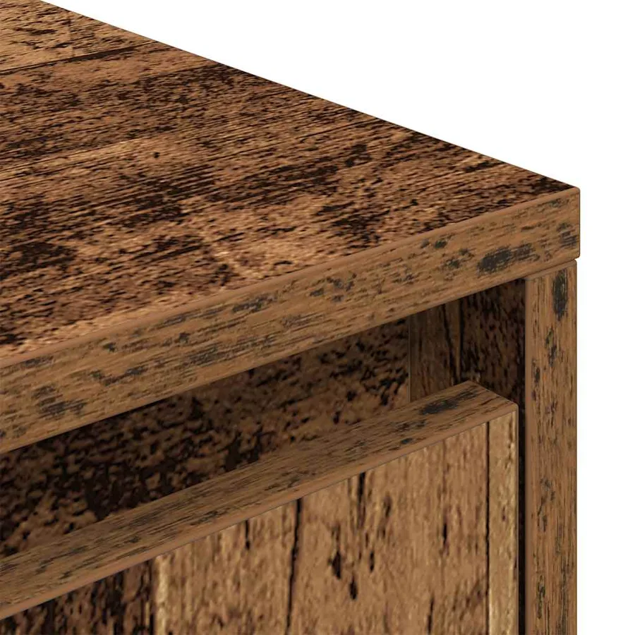 Meuble TV avec éclairage LED vieux bois 193,5x41x50 cm - 10