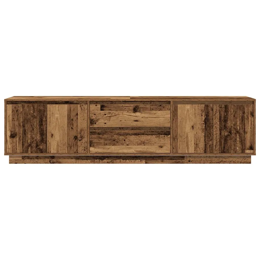 Meuble TV avec éclairage LED vieux bois 193,5x41x50 cm - 7