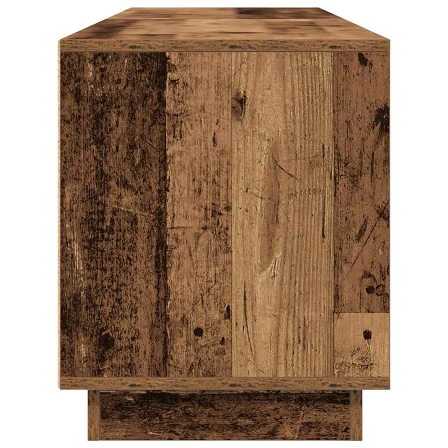 Meuble TV avec éclairage LED vieux bois 193,5x41x50 cm - 8