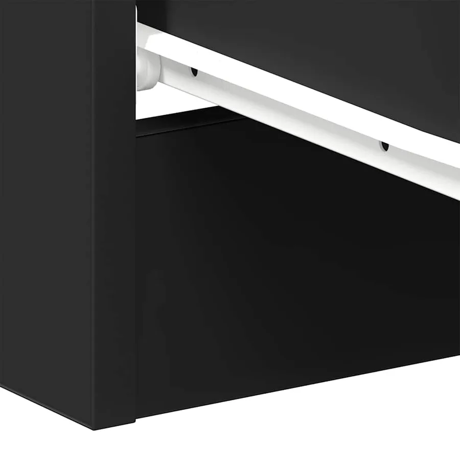 Tables de chevet 2 pcs Noir 38x35x56 cm Bois d'ingénierie - 10