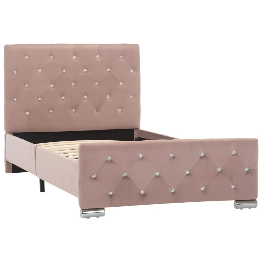 Cadre de lit sans matelas Rose Velours 90x200 cm - 2