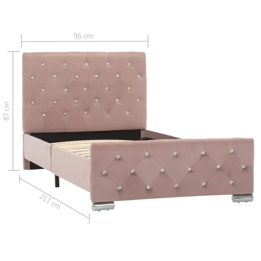 Cadre de lit sans matelas Rose Velours 90x200 cm - 8
