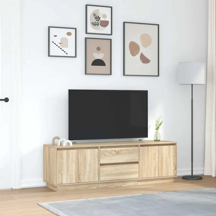 Meuble TV avec lumières LED chêne sonoma 160,5x41x50 cm - 4
