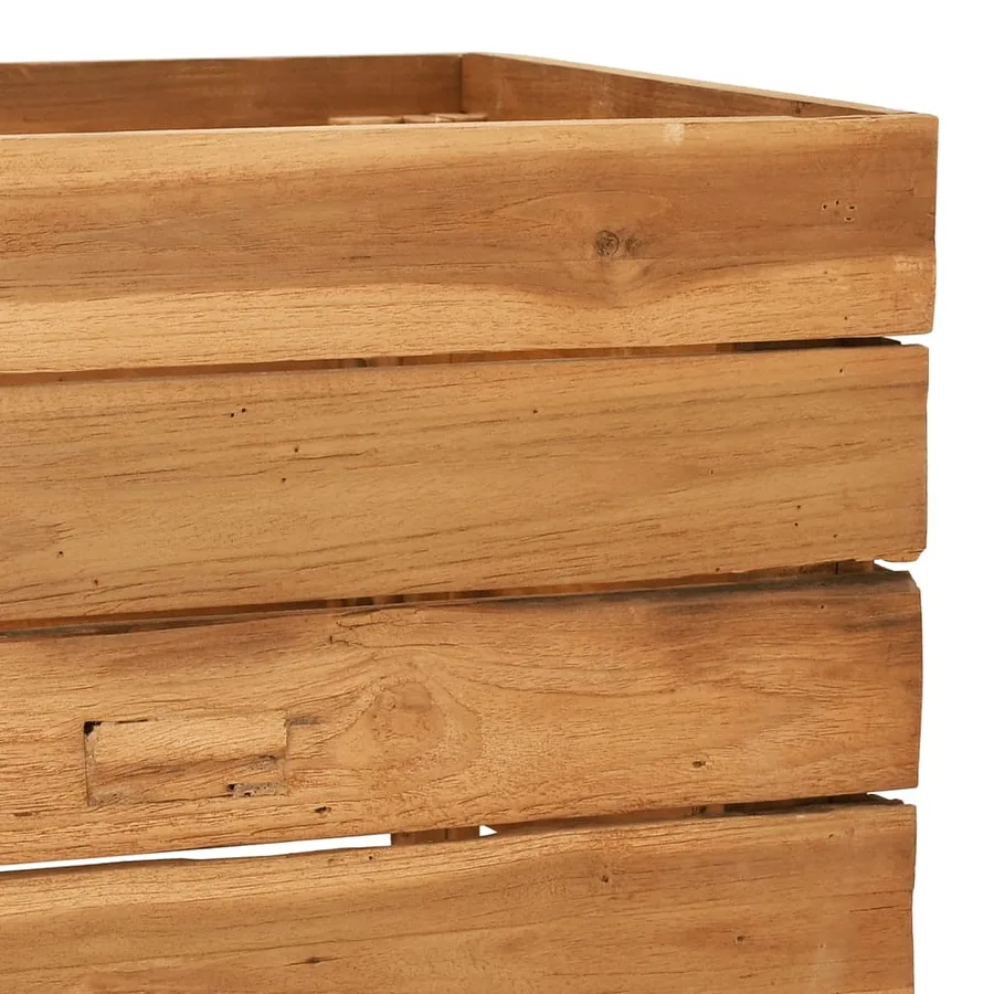 Raised bed 150x40x38 cm reclaimed teak wood and steel - 6