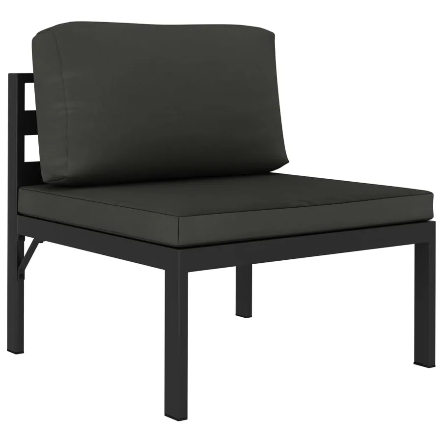 Salon de jardin 6 pcs avec coussins Aluminium Anthracite - 5