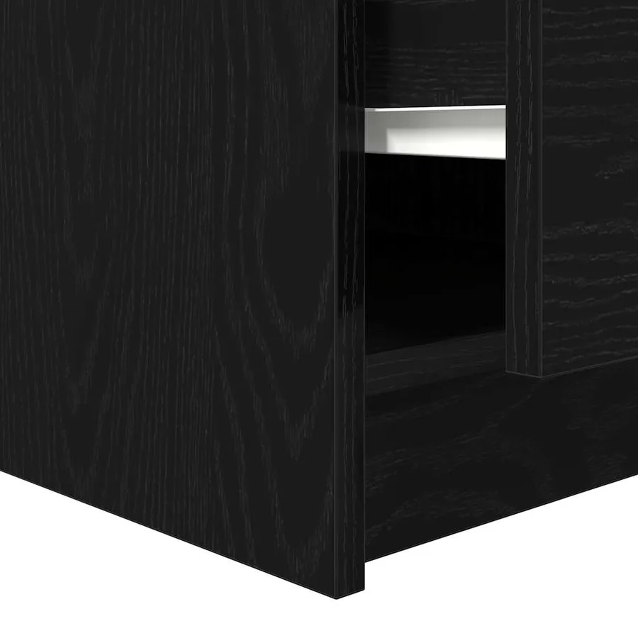 Table basse avec tiroirs chêne noir 100x100x40 cm - 11