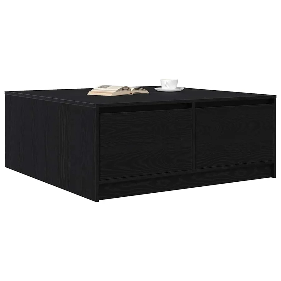 Table basse avec tiroirs chêne noir 100x100x40 cm - 4