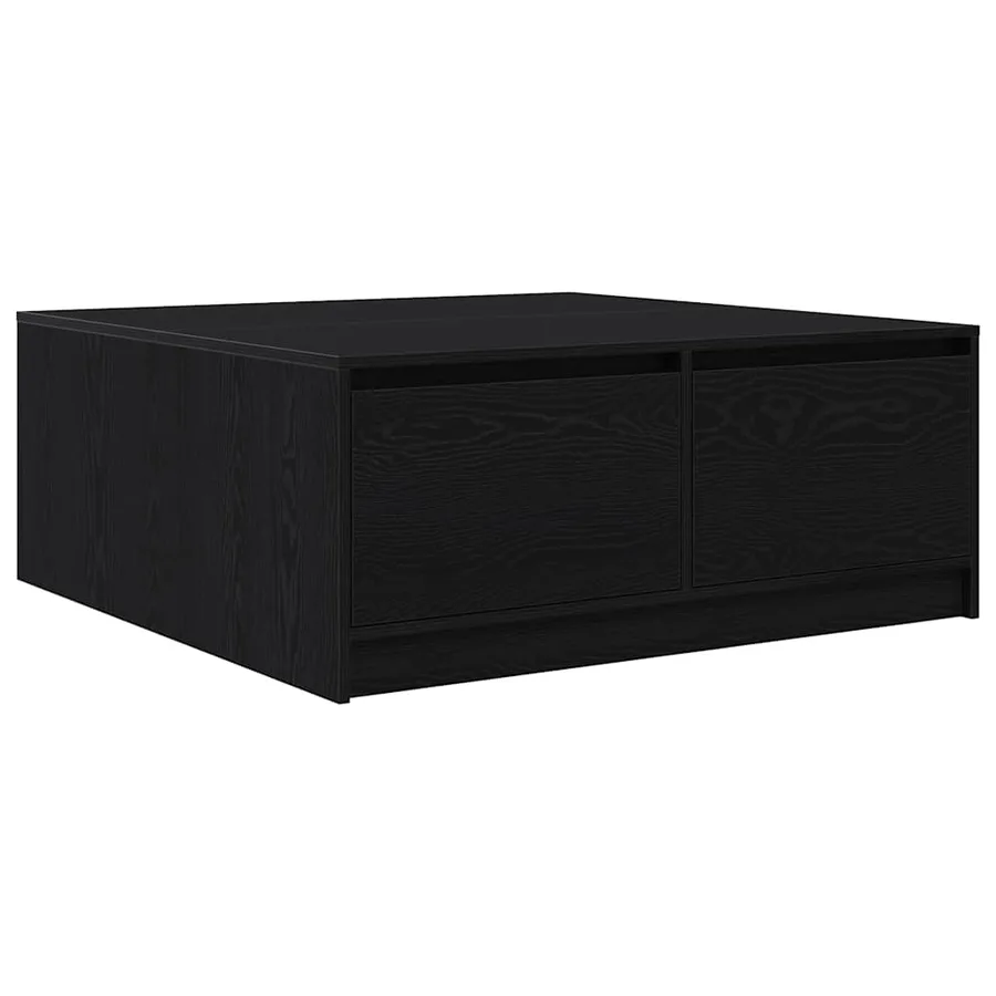 Table basse avec tiroirs chêne noir 100x100x40 cm - 8