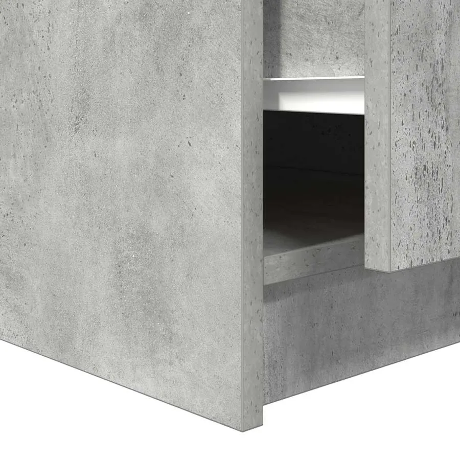 Table basse avec tiroirs gris béton 100x100x40 cm - 11