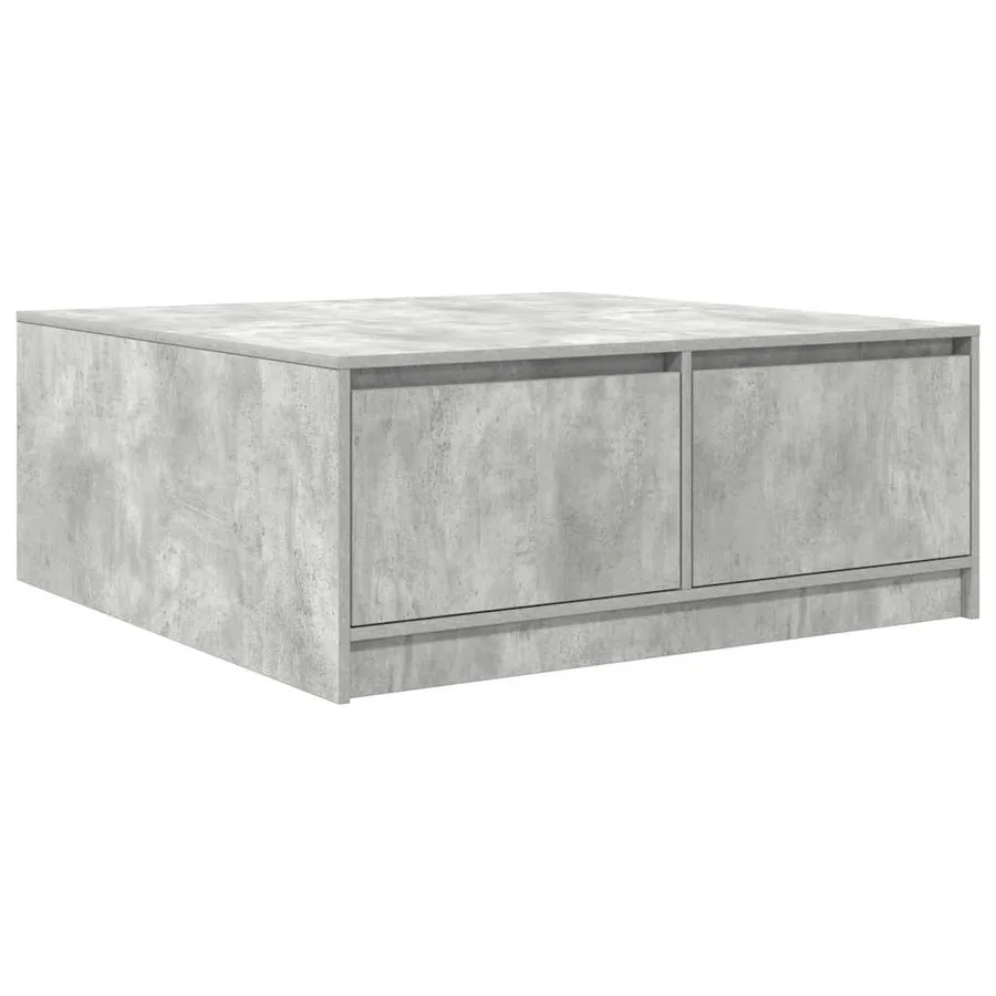 Table basse avec tiroirs gris béton 100x100x40 cm - 8