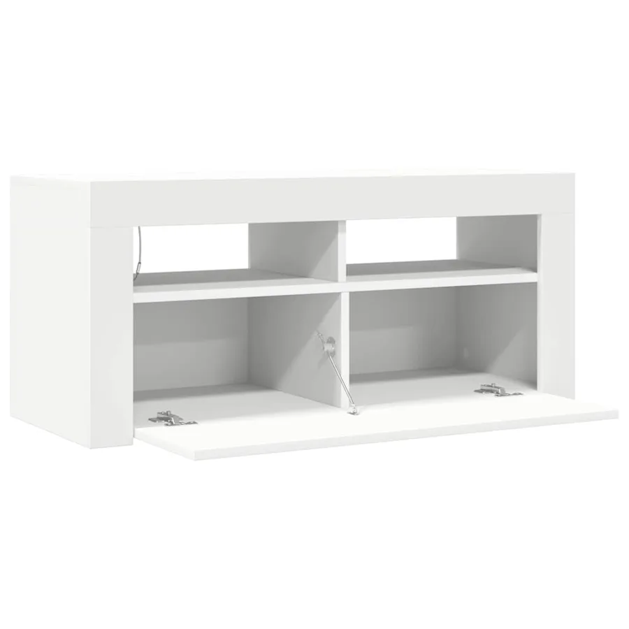 Meuble TV avec lumières LED blanc 90x35x40 cm - 11
