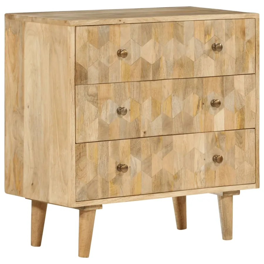 Armoire à tiroirs 70x35x70 cm bois massif de manguier