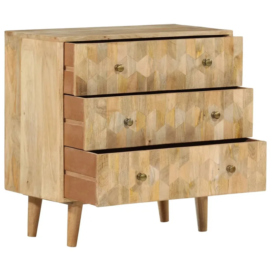 Armoire à tiroirs 70x35x70 cm bois massif de manguier - 2