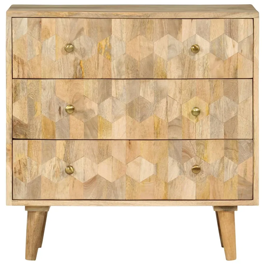 Armoire à tiroirs 70x35x70 cm bois massif de manguier - 3