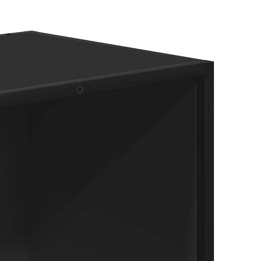 Bibliothèque noir 80,5x35x139 cm bois d'ingénierie - 7