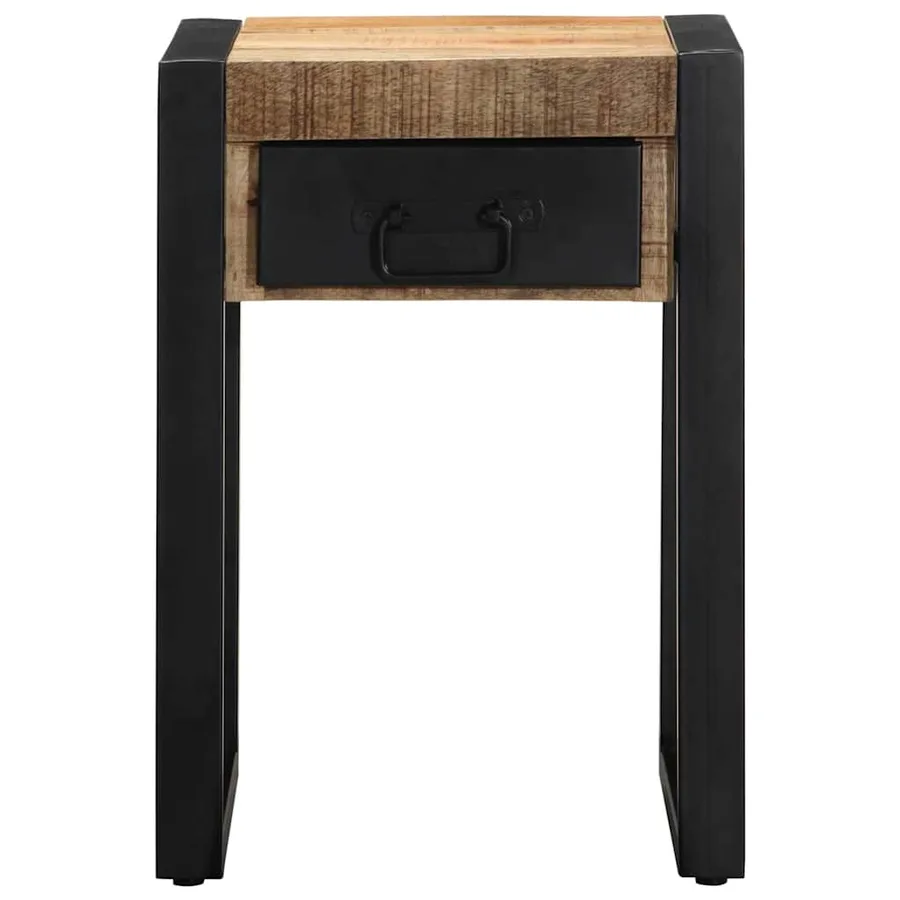 Table d'appoint 35x35x50 cm bois massif de manguier brut - 2