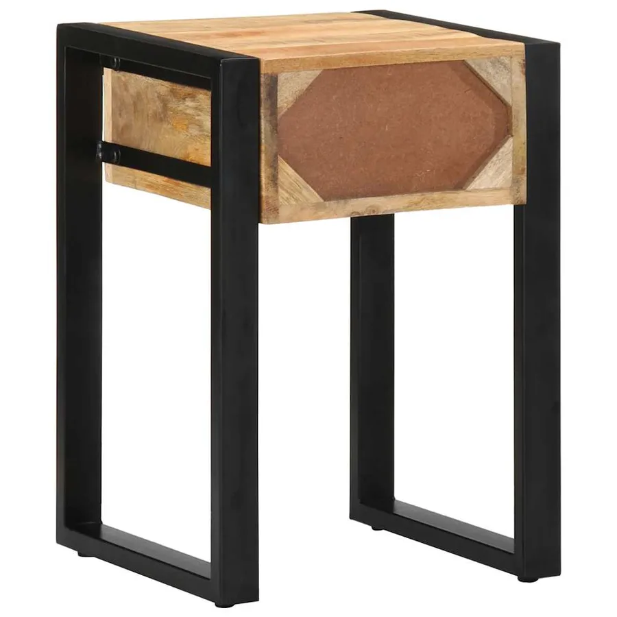 Table d'appoint 35x35x50 cm bois massif de manguier brut - 5