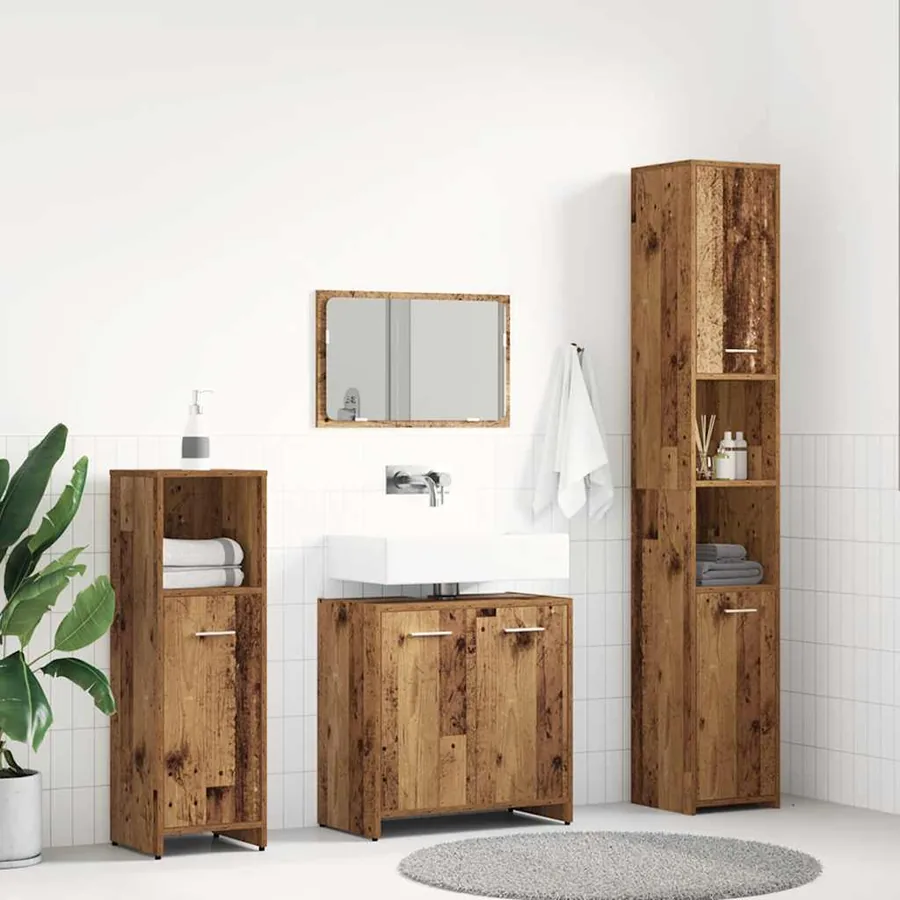 Ensemble de meubles salle de bain 4 pcs bois d'ingénierie