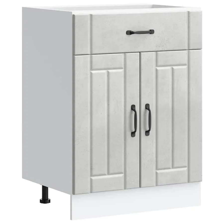 Armoire de cuisine Lucca gris béton bois ingénierie - 2